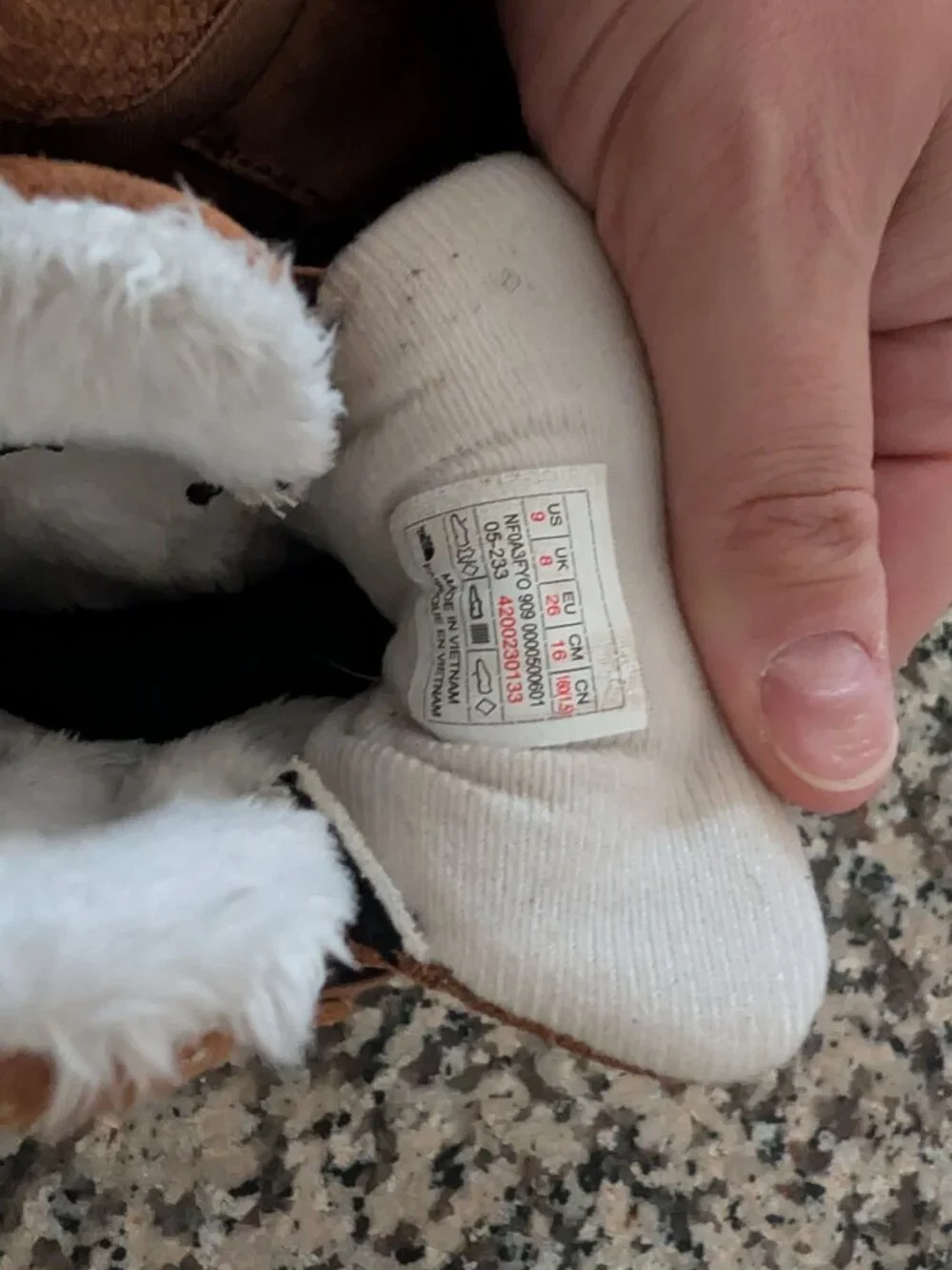 The North Face Kids Waterproof Winter Boots Brown Size 9